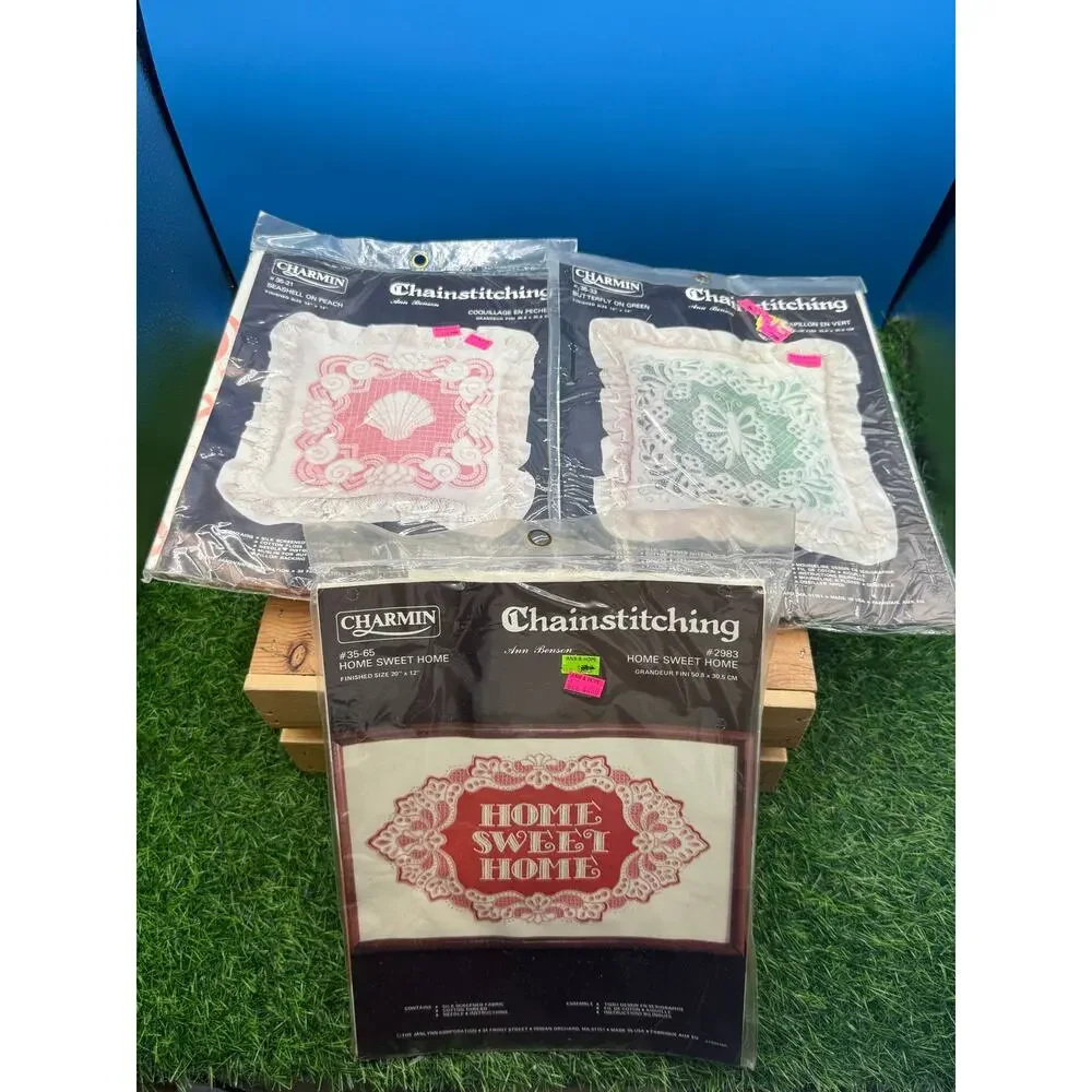 Vintage Needlecraft/Craft Kit Lot-Cross Stitch,Needlepoint,WonderArt,etc- 13Kits